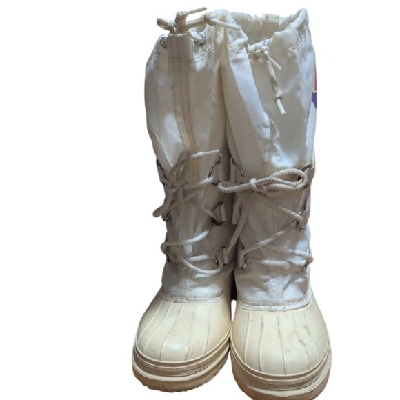 Kamik Boots White Lace up Snow Boots Winter Snow Breathable Waterproof Boots - Picture 3 of 7